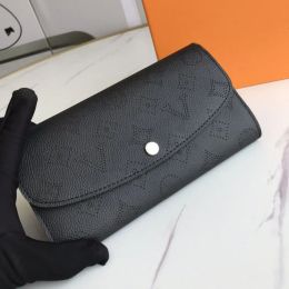 Clásicos de la moda Diseñador de lujo láser ahuecado billetera IRIS bolso largo mujer bolso de embrague titular de la tarjeta con caja original bolsa para el polvo M60145