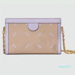 Clip de mode sac à cosmétiques sac à chaîne femmes sacs à bandoulière sacs à main à bandoulière pochette sac à main toile fourre-tout en cuir pochette classique lettre imprimer matériel doré poche à glissière