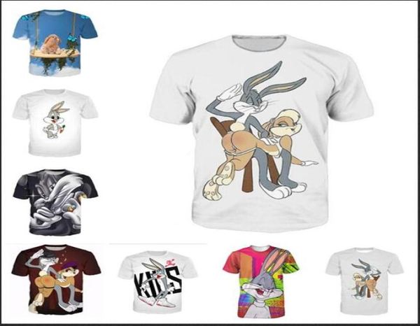 Vêtements de mode Bugs Bunny Lola Bunny Jersey Fessée T-shirt décontracté Femmes Hommes 3D T-shirt Harajuku t-shirt Style d'été Tops 20176289123