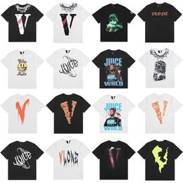 T-shirts de créateurs de vêtements de mode T-shirts V Tops Lone Summer New Co Br Ed Lightning Big V Print Street Fashion Br Lâche Casual Hommes Femmes Même T-shirt à manches courtes