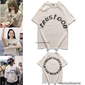 Mode Kleding Heren Designer Tees T-shirts Ouyang Nana Hetzelfde T-shirt Kanyes Zondag Korte Mouw Paar West Service Puur Katoen 479