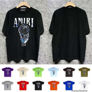 Ropa de moda Camisetas de diseñador para hombre Camisetas 2023 Thin Amires Unisex Cuello redondo Suelto Color H Sostenido Planeta Letra Impreso Camiseta de manga corta Camisetas de algodón puro Roc