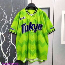 Mode Kleding Sportkleding Tops Rock Hiphop T-shirts T-shirts Ongebruikelijk Mesh Emerald Tokyo Yakult Swallows Team Voetbalfan Herdenkings-T-shirt Korte mouwen Volwassen Ed