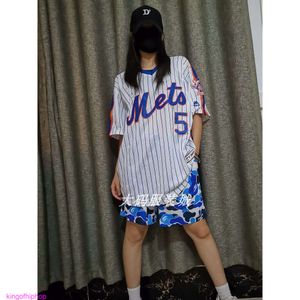 Ropa de moda Ropa deportiva Tops Rock Hip hop Camisetas Camisetas Camiseta de manga corta para hombre y mujer, grande, holgada, de moda, béisbol a rayas, equipo fotográfico de hiphop de longitud media