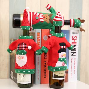 Modeclubs Kerstmis Wijnfles Gebreide Ugly Trui Covers Jurk Set Santa Wines Bottlesbags Xmas Party Decorations WY1396