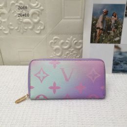 Porte-monnaie de mode portefeuille zippé printemps dans la ville dégradé monogrammes imprimé sac à main en cuir femmes créateurs de luxe pochette