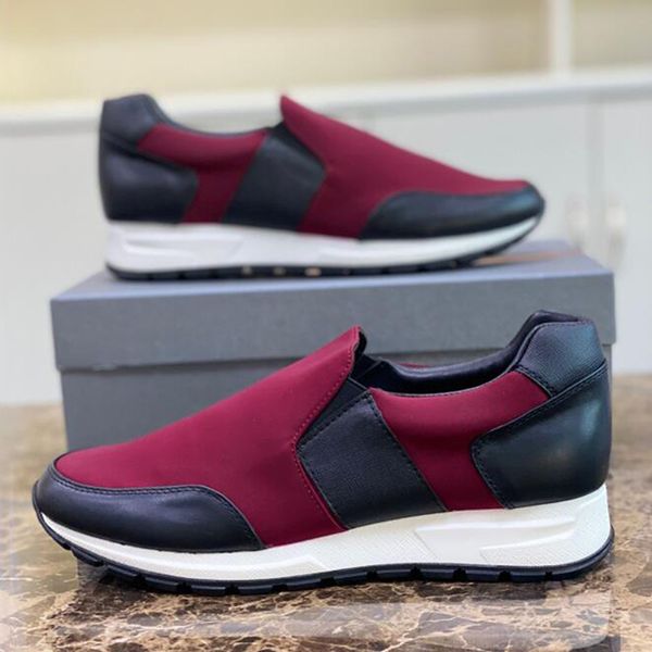 Mode Collision Cross Casuals Chaussures Hommes Soft Bottom Running Sneakers Italie Populaire Low Top Elasticd Calfskin Design Cyclisme Légèreté Casual Trainers Box EU 38-45