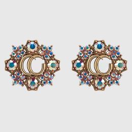 Pendientes de cristal de colores a la moda aretes orecchini pendientes vintage de oro de 14k diseñador para mujer joyería de regalo de fiesta de boda