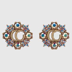 Boucles d'oreilles en cristal coloré à la mode, aretes orecchini, boucles d'oreilles vintage en or 14 carats, bijoux de styliste pour femmes, cadeau de fête de mariage