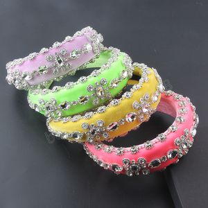 Fashion Colorful Luxury Crystal Rhinestones Headbands For Women Trendy Hair Clip Accessories Wedding Party Gifts