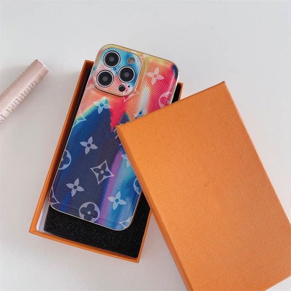 Fundas de teléfono con estampado colorido de moda para iphone 15 15pro 15promax 14promax 14plus 14pro 12pro 13promax 13 12 11promax 11 Fundas para teléfonos inteligentes Fundas para teléfonos de marca de diseñador