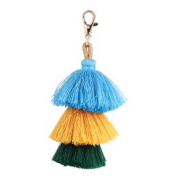 Mode kleurrijke kwast sleutelhanger pluizige pluche sleutelhanger voor vrouwen meisjes handtas opknoping hanger geschenken sleutelhangers accessoires