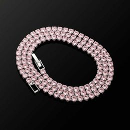 Mode kleurrijke zirkonium 3 mm tennisketen ketting ins heren vrouwen nek choker ketting straat veelzijdige zwart roze kubieke zirconia cz stenen sieraden accessoires geschenken