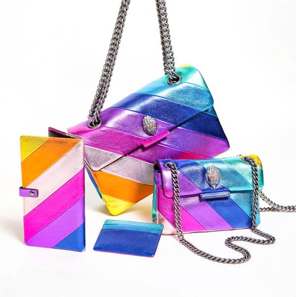 London Kurt Geiger Handbag Luxurys Luxurys colorido Flap Flap Shoulder Small Rainbow Heart Designer Bag Mens embrague Bolsas de carcasa de cadena