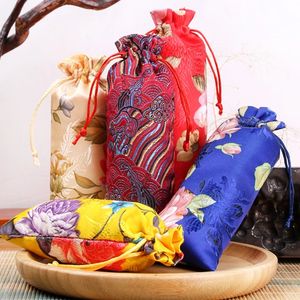 Mode peigne tissu sac brocart faisceau bouche fleur de prunier vague de mer fleur richesse honneur fleur tempérament Style ethnique sacs de rangement
