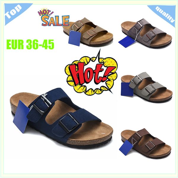 Confort de moda zapatillas de corcho de verano para hombres sandalias de pisos para hombres zapatos casuales unisex zapatillas de playa chanclas de diseñador de lujo deslizizaciones de Eur 36-45