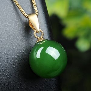 Mode Beknopt Groene Jade Crystal Emerald Gemstones Hanger Kettingen Voor Dames Gold Tone Choker Sieraden Bijoux Party Gifts Q1127
