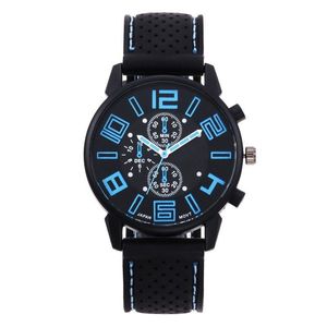 Mode Cool hommes montres course Touring homme Sports de plein air montre-bracelet bracelet en Silicone grand cadran conception horloge militaire cadeaux de noël