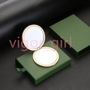 Miroirs compacts cosmétiques de mode Miroir de sac à poussière pliant en velours de marque avec boîte-cadeau Couleur or à l'extérieur A +++++ navire gratuit de qualité