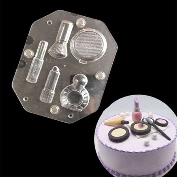 Cosméticos de moda Lápiz labial Perfume Molde de chocolate Pastel de caramelo Jalea Decoración de la boda Herramientas de bricolaje Mujeres Regalos 1 Juego de 3D 210423