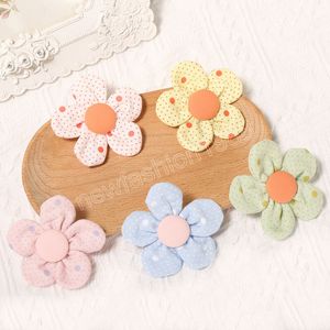 Pinces à cheveux en coton et fleur de chanvre pour bébé, épingles à cheveux avec frange imprimée mignonne, accessoires doux pour bébé, décoration de vêtements