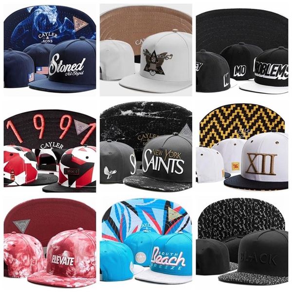 mode coton Cayler Sons casquettes de baseball hommes femmes os gorras problèmes lapidés 1991 SAINTS XII ELEVATE Beach NOIR snapback hats2589