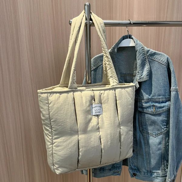 Mode coton rembourré sac à main de luxe Designer fourre-tout sac cartable femme sacs à bandoulière matelassé Shopper sac sac à main Bolsa Hobo 240103