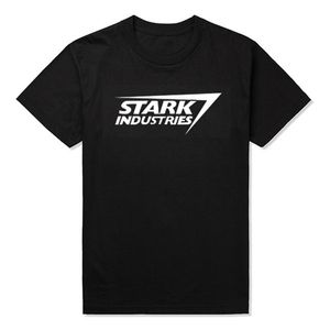 Moda algodón impreso manga corta Stark Industries camiseta hombre camisetas ropa para hombre escudo 210707