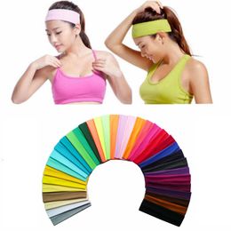 Mode katoenen stretch hoofdbanden 35 kleuren vrouw yoga haarband causale man softball sport zweetband elastische hoofddeksels TTA1417-3