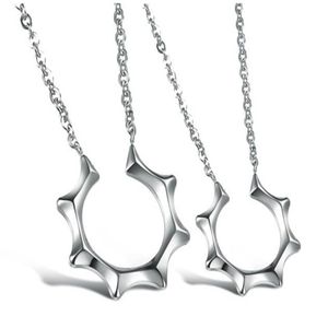 Mode Paar minnaar Sieraden Geschenken N871 Populaire TV Master's Zon hanger Sieraden Rvs Paar ketting SILVER278c