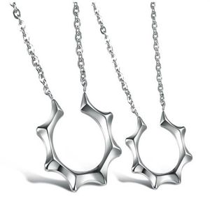 Modespaarliefhebbers sieraden geschenken N871 populaire tv -master sun hanger sieraden roestvrij staal paar ketting zilver294o