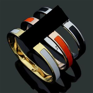 Modespaar Men Women Wedding armband Brand Classic 8mm Gold Bracelet Designer Hoogwaardige 316L Titanium stalen armbanden sieraden Gift
