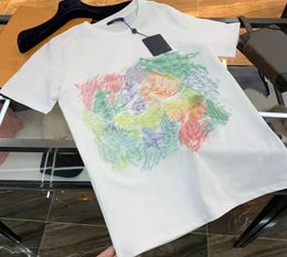 Modepaar t -shirt pullover losse versie tops kleurrijke graffiti letter ontwerp print straatkleding klassieke casual slijtage