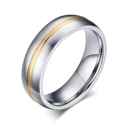 Mode Paar Tungsten Carbide Band Ring voor verjaardag Engagement Trouwringen 6 mm Bague Femme Lovers 'Sieraden Ring Maat 5 - 13