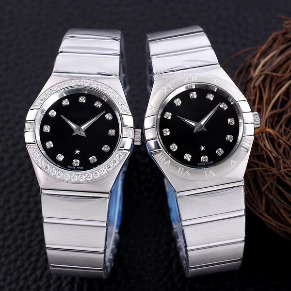 Mode Couple Montre De Luxe Femmes Diamant 28mm Automatique Mécanique Mens Designer Montre 38mm En Acier Inoxydable Hommes Montre Minimaliste Couple Montre