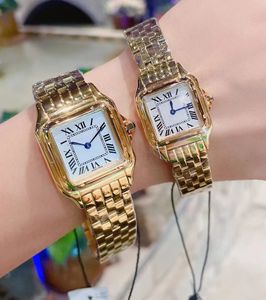 Mode paar horloges hoge kwaliteit roestvrij staal quartz dames elegante edele diamanten tafel Designer Horloges Armband Maat Mode horloges