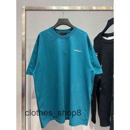 Mode Couples T-shirt d'été Balenciga Version haute b Accueil devant et dos brodé manches courtes tissé teint pur coton très doux 9I7T