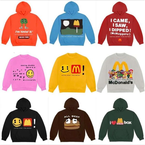 Mode cpfm maxfashion mcdonalds smiley lettre mousse imprimé sweat à sweat pull en toison à capuche couple à capuche à capuche à capuche à capuche lâche 400