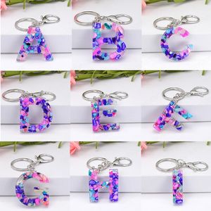 Mode Creatieve 26 Initialen Letter Pendant Temperament Sleutelhanger Acryl A-Z Keyring Auto Sleutelhanger Eenvoudig schattig Party Gift