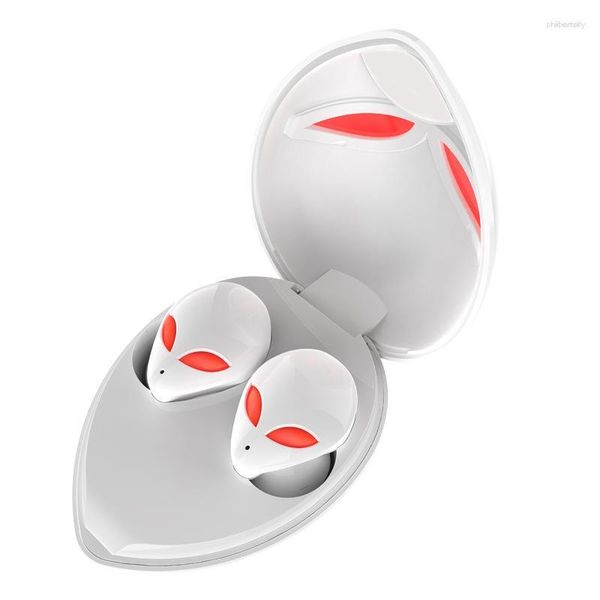 Moda creativa Alien Bluetooth Auriculares Binaural TWS Carga inalámbrica Tapones para los oídos Entusiasta Juegos a prueba de agua