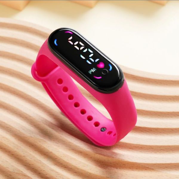 Montre numérique Led pour étudiants et enfants, étanche, écran tactile, montre-bracelet de Sport pour garçons et filles, cadeau, Design cœur, montres numériques