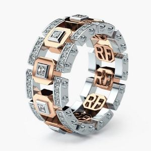 Mode Creative Hallow Couple Anneaux Pour Hommes Femmes 14K Plaqué Or Cristal Bagues Amoureux De Mariage Bijoux Valentines'Gifts En Gros