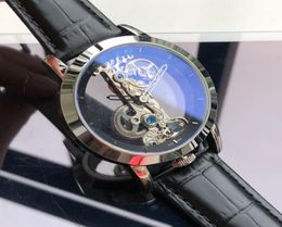 Mode creatieve men039s automatisch mechanisch horloge dubbelzijdig holle bodem creatief ontwerp riem waterdicht lederen watchban6856097