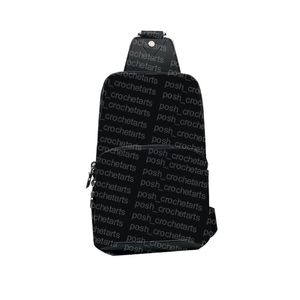 Fashion Cross Body Ave Sling Bag pour hommes Garniture en cuir véritable avec toile enduite Checker Pattern Slings