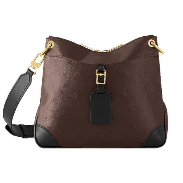 Bolso cruzado de moda Bolso de mujer versátil Logotipo Etiqueta colgante Decoración Diseño de patrón clásico Bolso de hombro al aire libre con código de serie