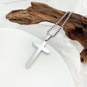 Mode Kruis hanger kettingen mannen vrouwen retro designer titanium staal sleutelbeen ketting choker sieraden geschenken voor unisex