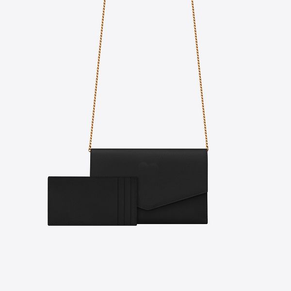 Mode sac à bandoulière en plein air femmes sac en métal Logo Design couleur unie Mini sac à bandoulière en cuir sac de carte avec boîte d'emballage