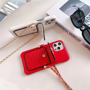 Fashion Crossbody Holder Holder Bag Telefoonhoesje voor iPhone 14 Promax 14 13Pro 12Promax 12 11 Pro X Max XR 7 8 Plus Luxe PU lederen portemonnee Cover