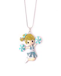 Cristoon de pom-pom girl Crystal Figure Dance Girl Pendante Cheerleading Girl Girl Sports Chain Collier7915409