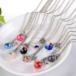 Mode cristal heart dérive souhaitant bouteille de bouteille pendentifs colliers pour femmes mode de mode collier de verre bricolage bijoux et sableux neufs